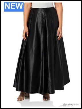Plus Size Formal Maxi Skirt with Pockets, Satin Full Length, Great for Weddings